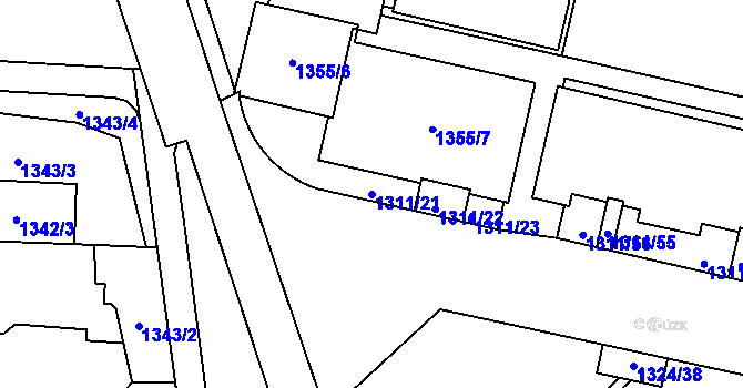 Parcela st. 1311/21 v KÚ Troja, Katastrální mapa