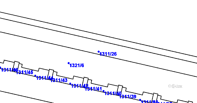 Parcela st. 1311/26 v KÚ Troja, Katastrální mapa