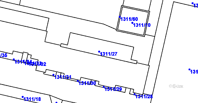 Parcela st. 1311/27 v KÚ Troja, Katastrální mapa
