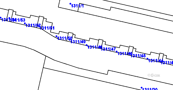 Parcela st. 1311/48 v KÚ Troja, Katastrální mapa