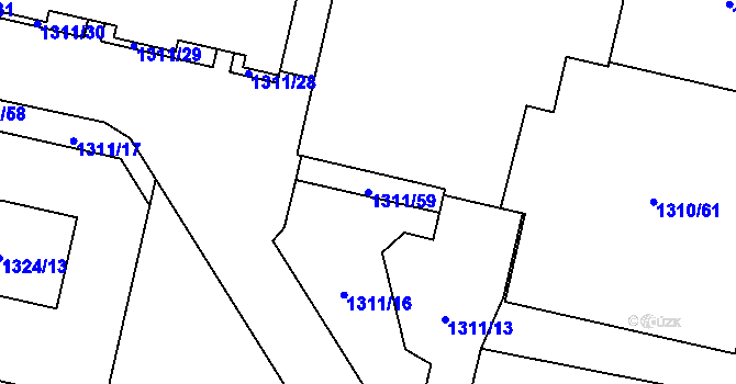 Parcela st. 1311/59 v KÚ Troja, Katastrální mapa