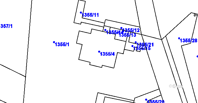 Parcela st. 1355/4 v KÚ Troja, Katastrální mapa
