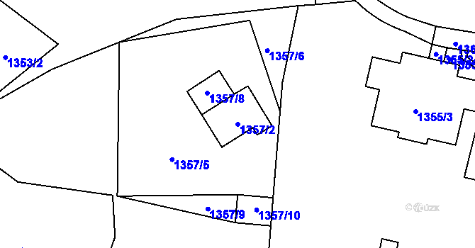 Parcela st. 1357/2 v KÚ Troja, Katastrální mapa