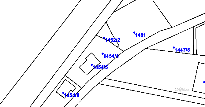 Parcela st. 1454/4 v KÚ Troja, Katastrální mapa