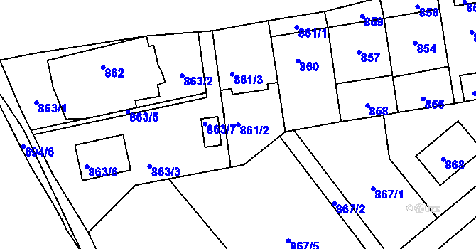 Parcela st. 861/2 v KÚ Troja, Katastrální mapa