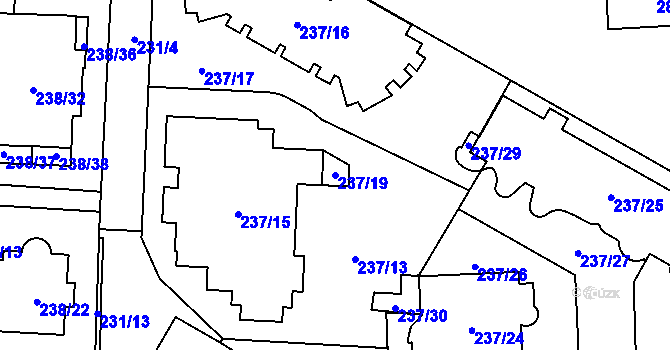 Parcela st. 237/19 v KÚ Troja, Katastrální mapa