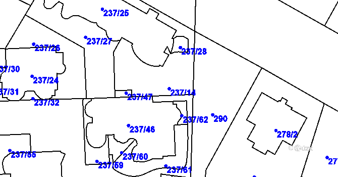 Parcela st. 237/14 v KÚ Troja, Katastrální mapa