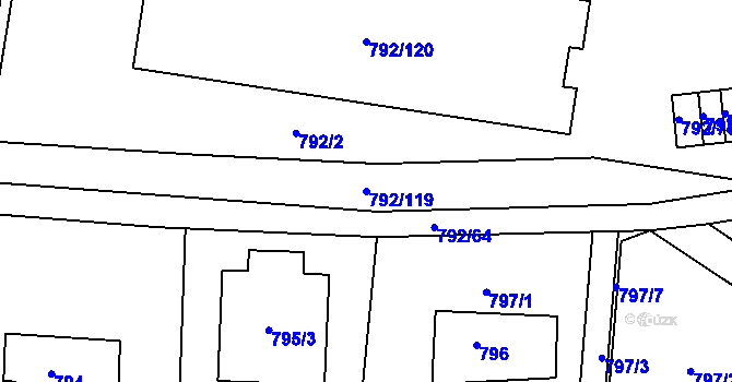 Parcela st. 792/119 v KÚ Troja, Katastrální mapa
