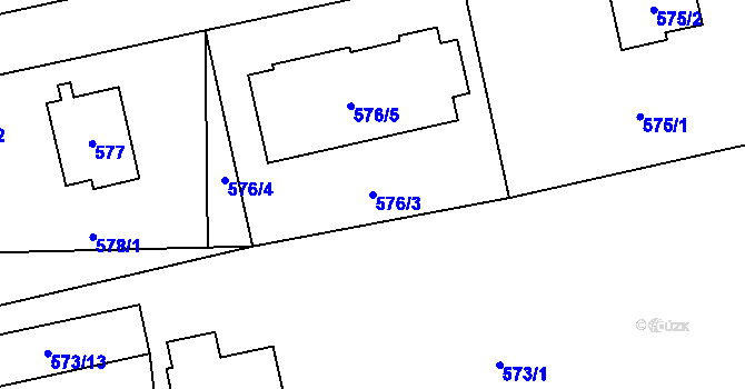 Parcela st. 576/3 v KÚ Troja, Katastrální mapa