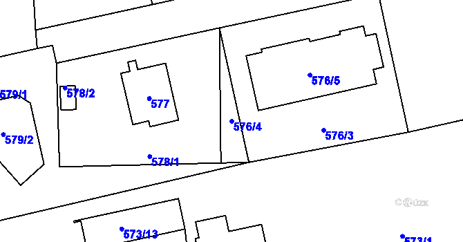 Parcela st. 576/4 v KÚ Troja, Katastrální mapa