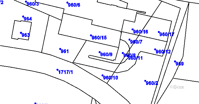 Parcela st. 960/9 v KÚ Troja, Katastrální mapa