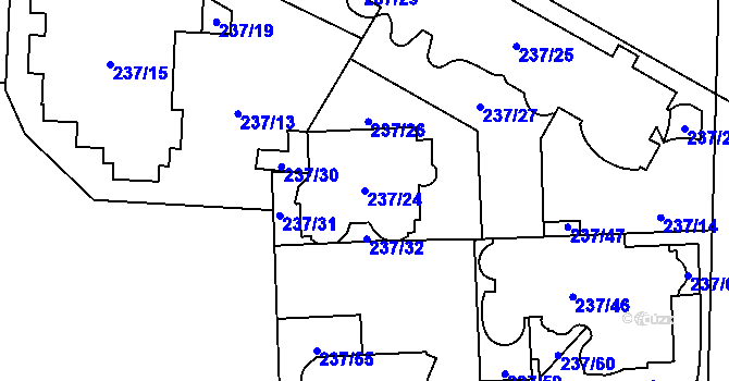 Parcela st. 237/24 v KÚ Troja, Katastrální mapa