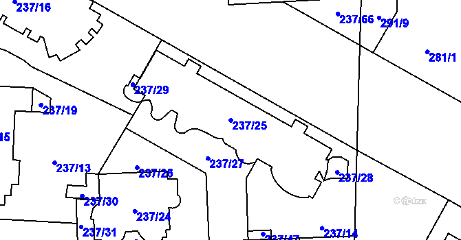 Parcela st. 237/25 v KÚ Troja, Katastrální mapa