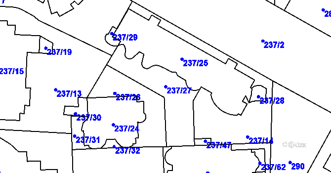 Parcela st. 237/27 v KÚ Troja, Katastrální mapa