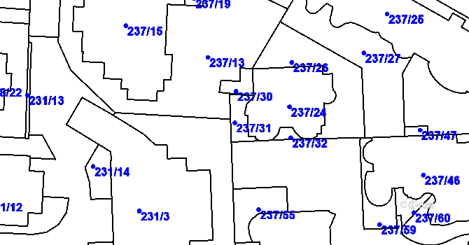 Parcela st. 237/31 v KÚ Troja, Katastrální mapa