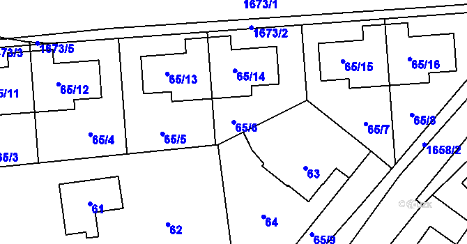 Parcela st. 65/6 v KÚ Troja, Katastrální mapa