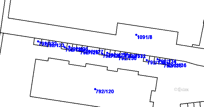 Parcela st. 792/128 v KÚ Troja, Katastrální mapa