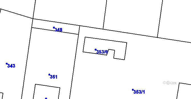 Parcela st. 353/6 v KÚ Troja, Katastrální mapa