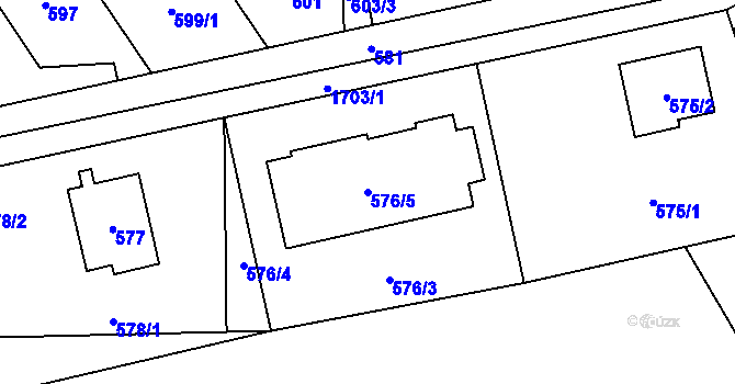 Parcela st. 576/5 v KÚ Troja, Katastrální mapa