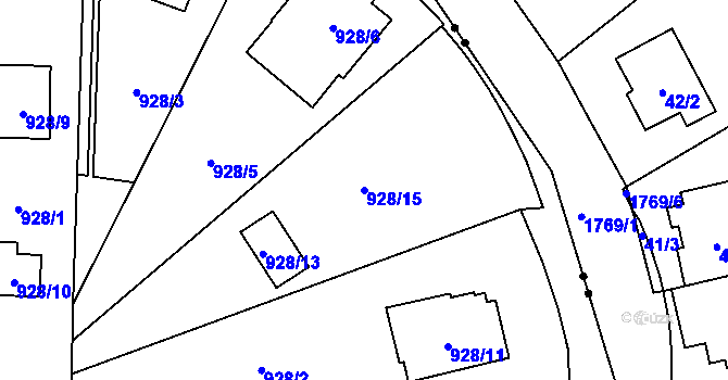 Parcela st. 928/15 v KÚ Troja, Katastrální mapa