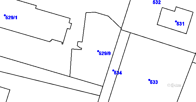 Parcela st. 529/9 v KÚ Troja, Katastrální mapa