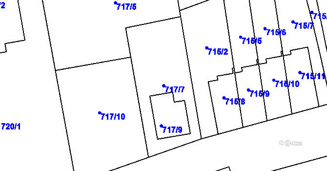 Parcela st. 717/7 v KÚ Troja, Katastrální mapa