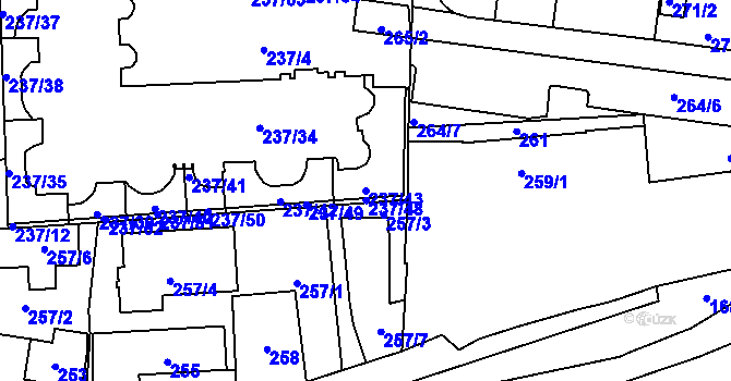 Parcela st. 237/43 v KÚ Troja, Katastrální mapa