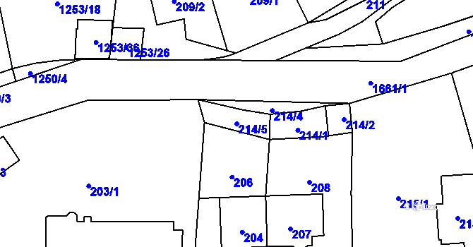 Parcela st. 214/5 v KÚ Troja, Katastrální mapa