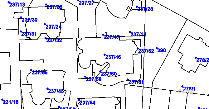 Parcela st. 237/46 v KÚ Troja, Katastrální mapa