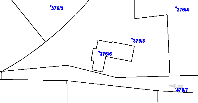 Parcela st. 376/6 v KÚ Troja, Katastrální mapa