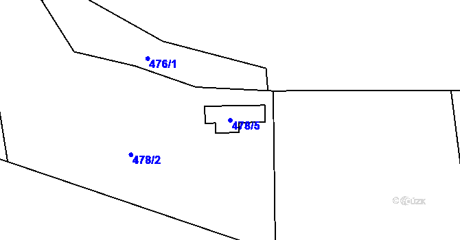 Parcela st. 478/5 v KÚ Troja, Katastrální mapa