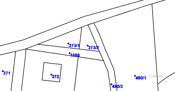 Parcela st. 373/2 v KÚ Troja, Katastrální mapa
