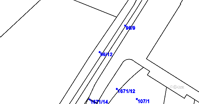Parcela st. 96/12 v KÚ Troja, Katastrální mapa