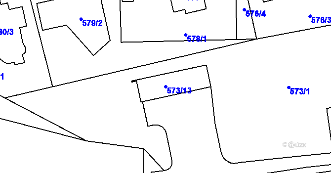 Parcela st. 573/13 v KÚ Troja, Katastrální mapa