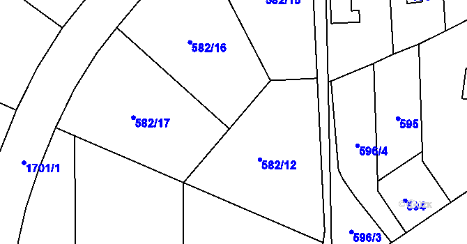 Parcela st. 582/12 v KÚ Troja, Katastrální mapa