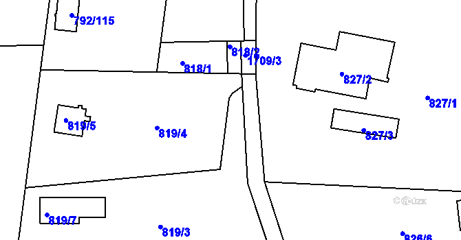 Parcela st. 819/8 v KÚ Troja, Katastrální mapa