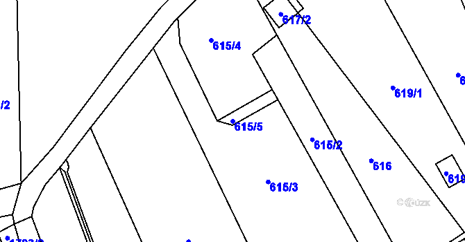 Parcela st. 615/5 v KÚ Troja, Katastrální mapa
