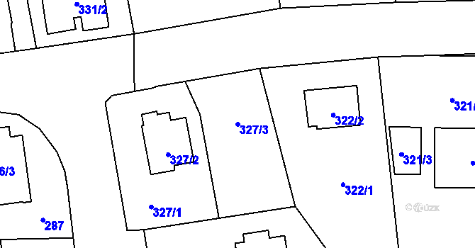 Parcela st. 327/3 v KÚ Troja, Katastrální mapa