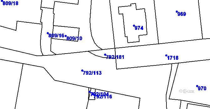 Parcela st. 792/181 v KÚ Troja, Katastrální mapa
