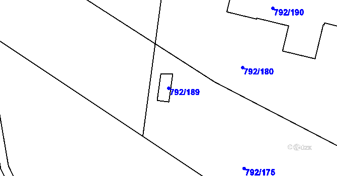 Parcela st. 792/189 v KÚ Troja, Katastrální mapa
