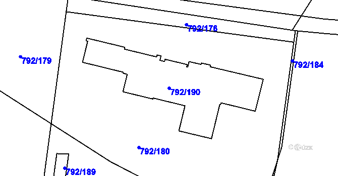 Parcela st. 792/190 v KÚ Troja, Katastrální mapa