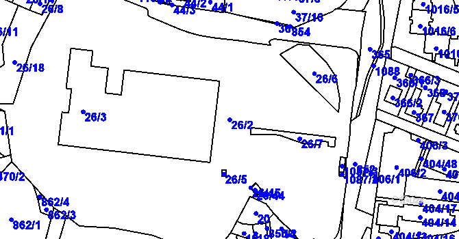 Parcela st. 26/2 v KÚ Čimice, Katastrální mapa