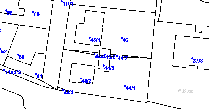 Parcela st. 45/2 v KÚ Čimice, Katastrální mapa