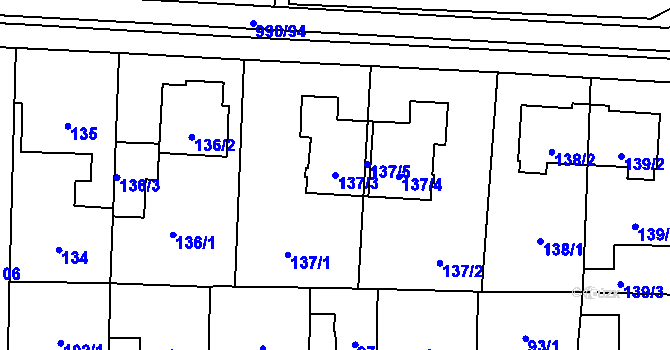 Parcela st. 137/3 v KÚ Čimice, Katastrální mapa