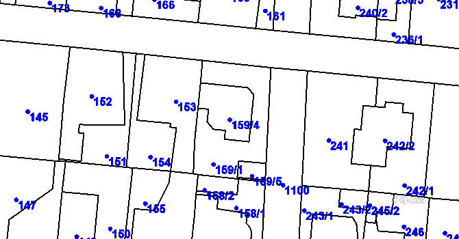 Parcela st. 159/4 v KÚ Čimice, Katastrální mapa