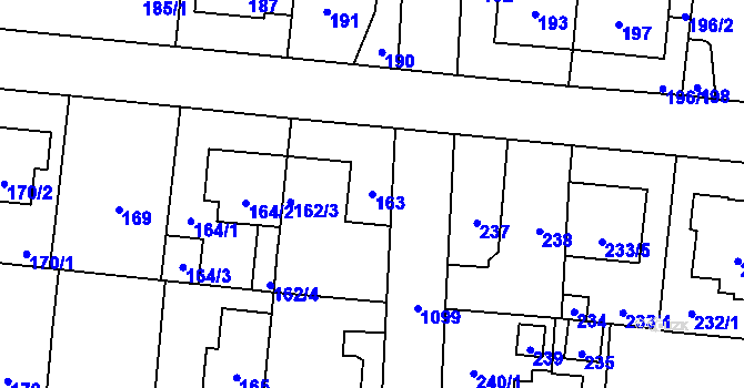 Parcela st. 163 v KÚ Čimice, Katastrální mapa