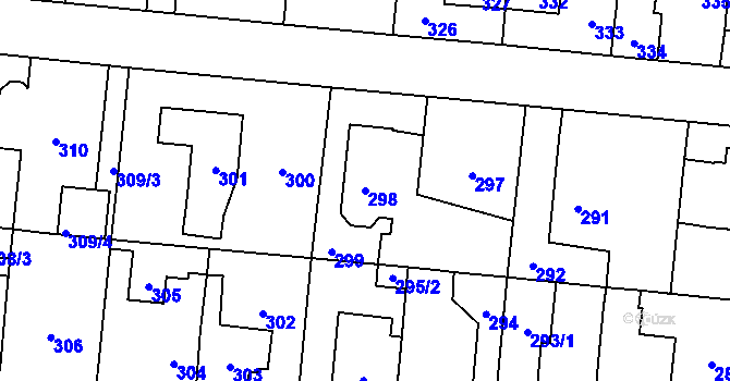 Parcela st. 298 v KÚ Čimice, Katastrální mapa