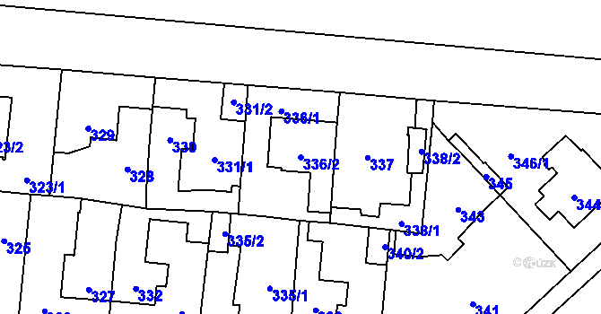 Parcela st. 336/2 v KÚ Čimice, Katastrální mapa