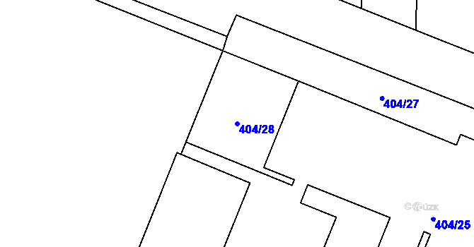 Parcela st. 404/28 v KÚ Čimice, Katastrální mapa