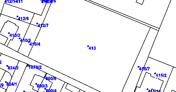 Parcela st. 413 v KÚ Čimice, Katastrální mapa